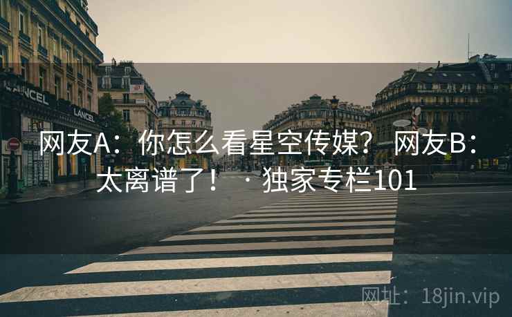 网友A:你怎么看星空传媒? 网友B:太离谱了! · 独家专栏101